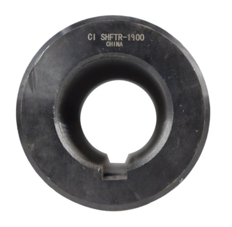 Front view of Beefy 1-3/16 Inch Solid Shaft Coupler With Keyway And Set Screws For Rugged Power Transfer 2 Inch Outer Diameter