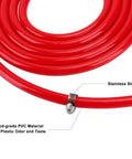 25 Foot Beer CO2 Gas Line Kit For Homebrew And Kegerator, five sixteenth inch red CO2 tubing with 304 stainless steel clamp