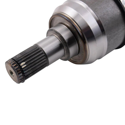Front CV Axle Shaft Assembly Set For 2010 2011 Kia Soul Driver Side And Passenger Side Direct Fit OEM Quality Replacement Plug And Play Ready For Easy Install And Road Tested Reliability close-up splined axle shaft metal end