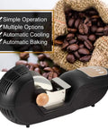 Straight To Fresh Results Using This Fully Automated Electric Coffee Bean Roaster With A Heavy Duty 1600W Motor And Durable Steel Drum To Whip Up Your Daily Grinds Around The House Without Hassle - black electric coffee roaster with metal drum and coffee beans.