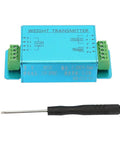 DY510 4-20mA Load Cell Transmitter for PLCs with screwdriver, blue aluminum housing, terminal blocks
