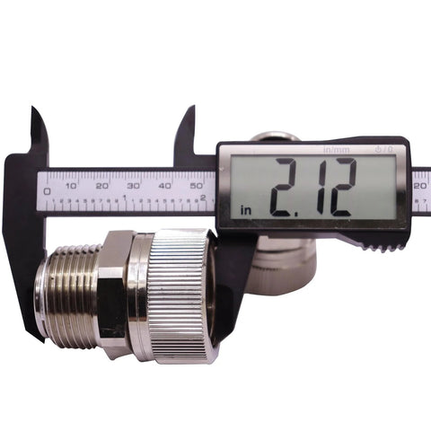 1-inch NPT fuel swivel connector measured with caliper