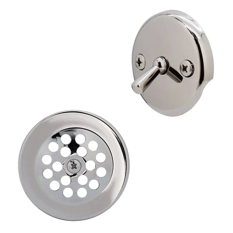 Brass Trip Lever Bath Waste and Overflow With Grid Drain 22.5 Inch Reach 17 Gauge Tubing Raised Beehive Grid Strainer For Smooth Drainage And Hair Catching Heavy Duty Tub Fixture