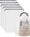 Waterproof Travel Drawstring Shoe Bags 5 Pack Clear Shoe Organizer For Shoes And Gear 15.7 By 11.8 Inches Perfect For Men And Women