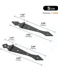 270 Degree Black Iron Cabinet Hinge 2 Pack Heavy Duty Folding Cabinet Door Hinge with measurements displayed