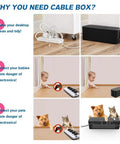 Two Pack Cable Management Box Organizer Set With Two Sizes Medium And Small To Hide Surge Protectors and Power Strips for child and pet safety.