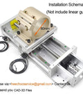 Installation schematic of Beefed Up 80mm CNC Spindle Motor Clamp Mount Bracket With Gantry Plate shown on linear rail