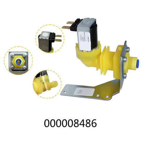 Ice Machine Water Inlet Assembly Replacement Part 000008486 With Solenoid Component And Hardware Kit For Maintenance Checks DIY Ready Durable Easy Install Replacement For Ice Makers And Ice Machines, yellow plastic and metal