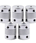 5mm To 8mm Flexible Couplings 5 Pack Aluminum Alloy Joint Connectors For NEMA 17 Stepper Motors