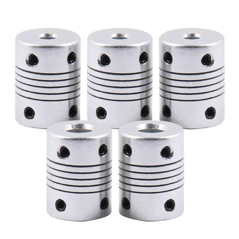 5mm To 8mm Flexible Couplings 5 Pack Aluminum Alloy Joint Connectors For NEMA 17 Stepper Motors