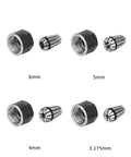Top Pick 1 Pc Spring Collet Chuck Tool Holder For Lathe Milling Machining High Speed CNC Cutting showing collets in 3 sizes.