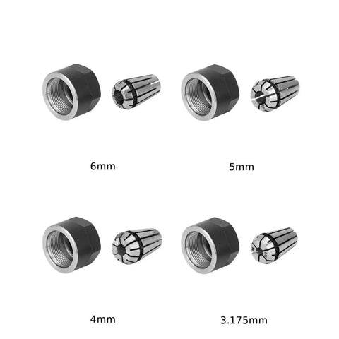 Top Pick 1 Pc Spring Collet Chuck Tool Holder For Lathe Milling Machining High Speed CNC Cutting showing collets in 3 sizes.