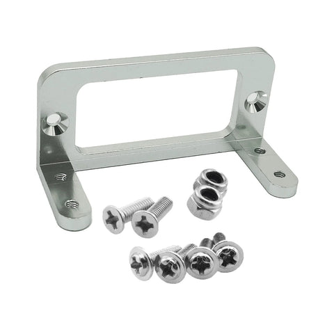 Two aluminum alloy RC servo mount brackets with M3 screws and nuts for MG995/MG996 and S3003 servos