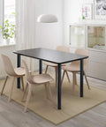Dining table with 30 Inch Adjustable Metal Desk Legs Set Of Four With Square Mounting Plates Matte Black For Home Office Tables