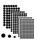 580 Pcs Self Adhesive Screw Hole Caps Set, Black Dust Proof Covers For 12mm 15mm And 21mm Holes, 6 Sheets With 3 Sizes displayed