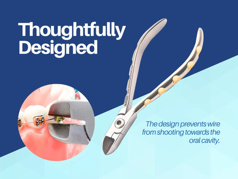 Go-To Orthodontic Wire Cutter For Braces With Tungsten Carbide Inserts, Durable Gold Plated Handles, Autoclavable Pliers cutting wire