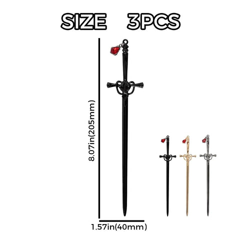 Three Piece Zinc Alloy Letter Opener Set In Bright Multicolor, Ergonomic non slip handles, measurements of mail slitter