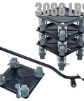 Lifter Furniture Sliders For Hardwood Floors With 360 Degree Wheels Beefy Heavy Duty Moving Dolly showing stacked design and lifter bar