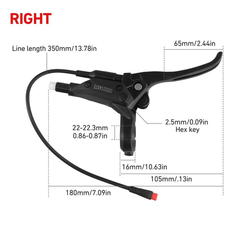 Right side of Left And Right Electronic Brake Lever Set For Most Electric Bicycles With Power Off Function GT03 Oil Powered Ebike Handle