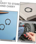 Two Pack Hydraulic Jack Circlip Retaining Snap Ring Set For External Circlips Easy Install Durable Steel Construction Portable