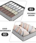 Four Piece Slick Underwear Storage Organizers Featuring Nifty Grid Layouts For Foldable Oxford Fabric Drawer Bins And Wardrobe Packing Boxes with socks and bras.