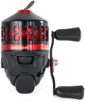 Front view of Spincast Fishing Reel With Dial Adjustable Drag And Push Button Casting Pre Spooled Line Kid Friendly Low Profile Design