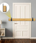 Heavy Duty Door Security Bar Barricade Bracket For 2 By 4 Lumber Steel U Bracket Open Bar Holder installed on door for extra security
