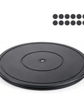 Heavy Duty 12 Inch Lazy Susan Rotating Turntable With Non Slip Pads Spins Smooth As Butter handles hefty loads in black.