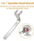 1/2 " Sprinkler Head Wrench for 1/2 inch semi-recessed or exposed sprinkler heads, durable stainless steel construction.