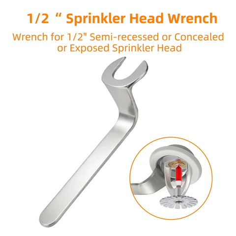 1/2 " Sprinkler Head Wrench for 1/2 inch semi-recessed or exposed sprinkler heads, durable stainless steel construction.
