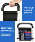 Beefy Heavy Duty Bed Rails For Seniors Safety Adjustable Bed Guard Rail with non-slip handle and removable storage bag