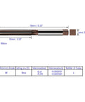 Diagram of 8mm Metric Hand Reamer Made From 9CrSi Alloy Tool Steel H8 Precision For Machinists, with dimensions and specifications.