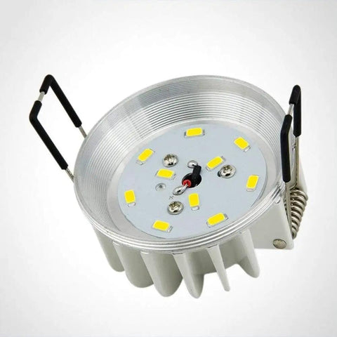 Recessed Lighting Housing Trim Kits Commercial Recessed Led Downlights Pattern Energy Saving Embedded Spotlights Hotel Aisle Household Lighting Ceiling Panel Silver 5w_Cool White, silver LED downlight fixture close-up.