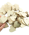 Two Inch Wooden Hearts Craft Kit 100 Pcs Blank Wood Hearts For DIY Wedding Decor Christmas Party Embellishments Natural Unfinished Wood Blanks For Crafts Scrapbooking And Gift Ornaments