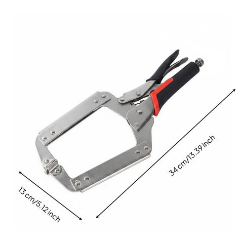 Heavy Duty Locking Clamp Plier 14 Inch With Adjustable Screw For A Beefy Non Slip Grip And Precise Holding Built For Repeated Repairs Home Improvements And Workshop Projects Delivering Fast Reliable Lockdown Power, 14-inch metal clamp