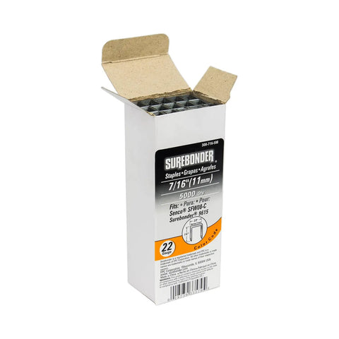 Top Shelf 22 Gauge Narrow Crown Upholstery Staples In A 5000 Piece Bulk Box With Smooth Shooting 7 16 Inch Legs for pneumatic staplers.
