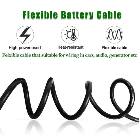 Flexible coil of 2 AWG Battery Cable Copper Wire, 20 Ft Red And Black OFC Welding Cable, highlighting flexible use