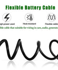 Premium 1 0 Gauge Oxygen Free Copper Battery Cable Wire Kit Includes 5 Foot Red And 5 Foot Black Heavy Duty Power Leads featuring a flexible black insulated cable.