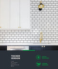 Premium Thicker Design Peel And Stick Tile For Kitchen Backsplash With 2mm To 2.5mm Thickness, 3X Stronger Adhesive in kitchen