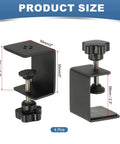 Heavy Duty C Clamps Set Of 4 In Black Metal Desk Mount Clamps With Protective Pads Adjustable Table Clamps For Fixing Acrylic Glass Plastic And Wood Sheets Built To Last For Home Shop Projects, 50x50x68mm