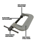 Brute Force C Clamp Heavy Duty 2 15/16 Inch Opening 2 Inch Throat 8750 Lbs Clamping Force Model 103 with swivel and replaceable Perma Pads