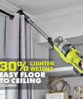 Heavy Hitting Cordless Stick Vacuum Cleaner With 18 Volt Battery And Quick Charger features lightweight design for easy floor to ceiling cleaning.