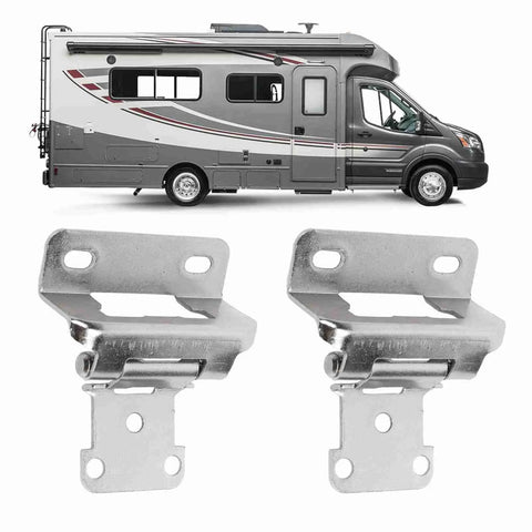 Self Closing Cabinet Hinge Set Two Piece Steel With Enhanced Safety For Kitchen Bathroom RV Campervan One Half Inch Champagne Finish