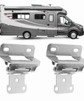 Two Pack Self Closing Cabinet Hinges Steel Semi Wrap Overlay For Kitchen Bathroom RV Boat Campervan One Half Inch Easy Install