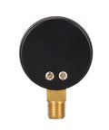 Pressure gauge dial replacement, round black housing with brass 1/4-in NPT bottom connector