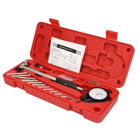 Internal Diameter Dial Indicator Gauge Kit 50 To 100 mm Precision Machined To 0.0005 mm With 11 Measuring Needles In Red Case