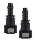 Amazon ZNDAW 2-pack fuel line quick connectors, 3/8 SAE to 5/16 ID nylon tubing, black plastic front view