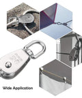 Set Of 10 M20 Single Pulley Blocks 304 Stainless Steel Hanging Wire Pulley Rollers 360 Degree Swivel Top Ring Must-Have