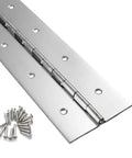 Heavy Duty Piano Hinge 30 Inch By 2 Inch Width 304 Stainless Steel Continuous Gate Hinge with screws for cabinetry and gate doors.