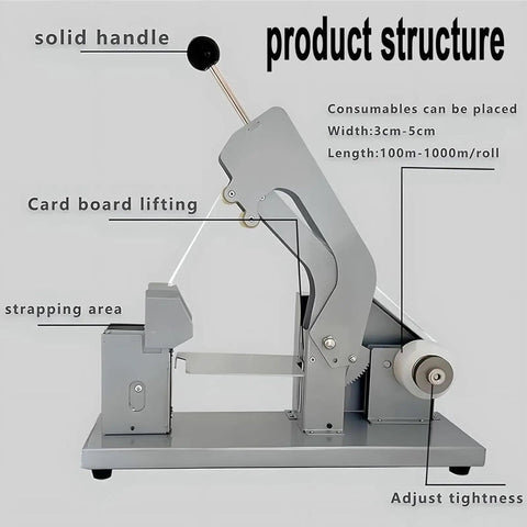 Efficient Manual Vegetable Strapping Machine For Supermarkets And Farms. Steel build with adjustable components for easy use.